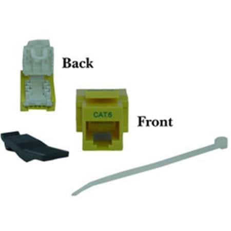 Cable Wholesale CableWholesale 327-120YL Cat6 Keystone Jack Yellow Toolless RJ45 Female 327-120YL